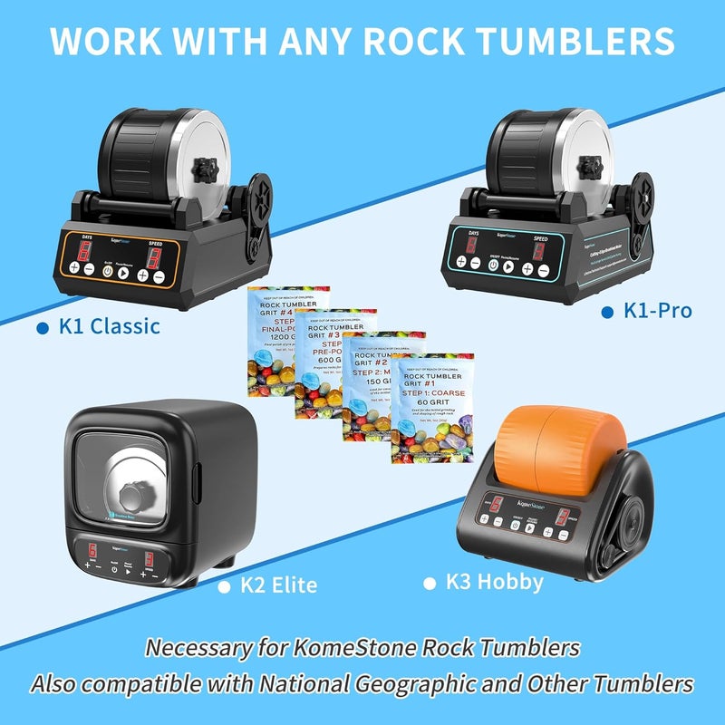 KomeStone Rough Raw Colorful Rocks & Rock Tumbler Polishing Refill Grits, High Performance Polishing Grits and Crystal Stones for Another Batch of Rocks Tumbling, Suitable for All Rock Tumblers - Image 5